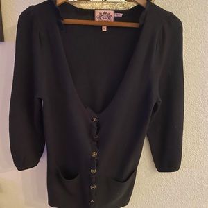 Juicy Couture Black Cardigan Sweater